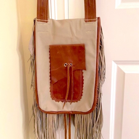 Leather Bag Native American Handcrafted 
Kokopelli Design New - Picture 8 of 11